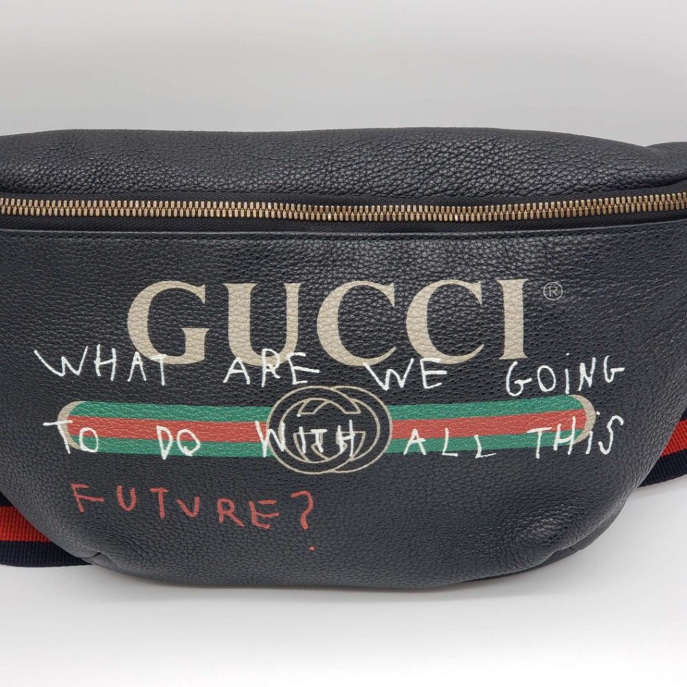 100% Authentic Gucci Black Leather Belt Bag - Picture 5 of 16
